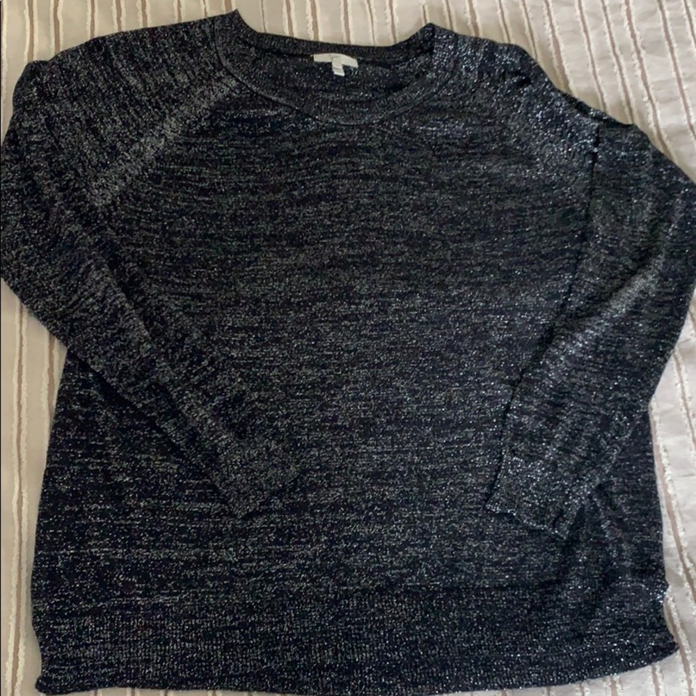 Joie long sleeve black sparkle top size med